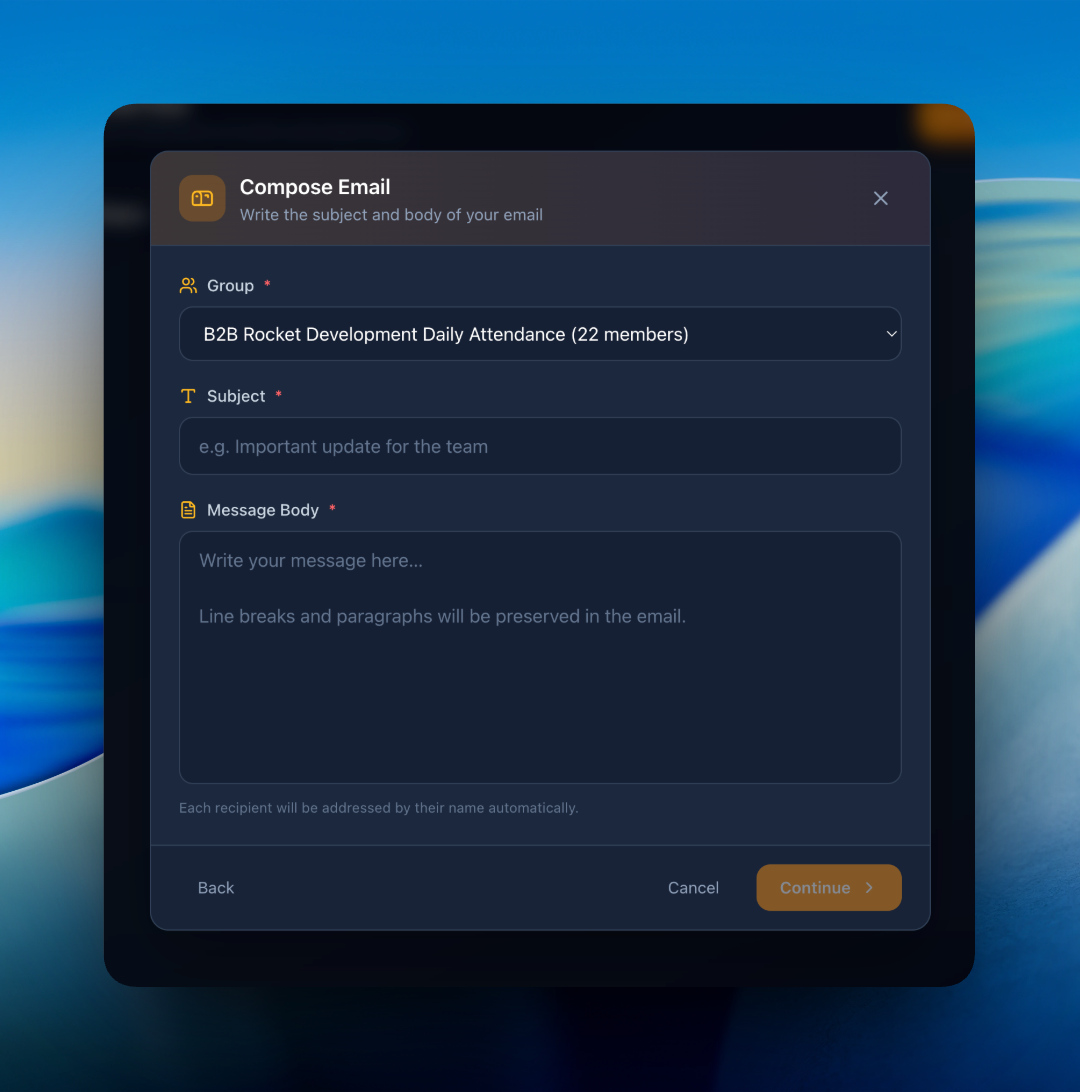 Email flow editor